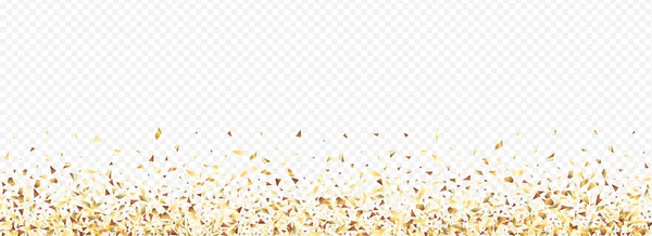 Golden Sparkle Feestelijke Panoramische Transparante Achtergrond Gelukkig Folie Patroon Gouden — Stockvector