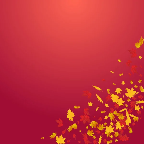 Καφέ Foliage Διάνυσμα Κόκκινο Φόντο Φωτεινή Απεικόνιση Φύλλων Φθινοπωρινή Κάρτα — Διανυσματικό Αρχείο