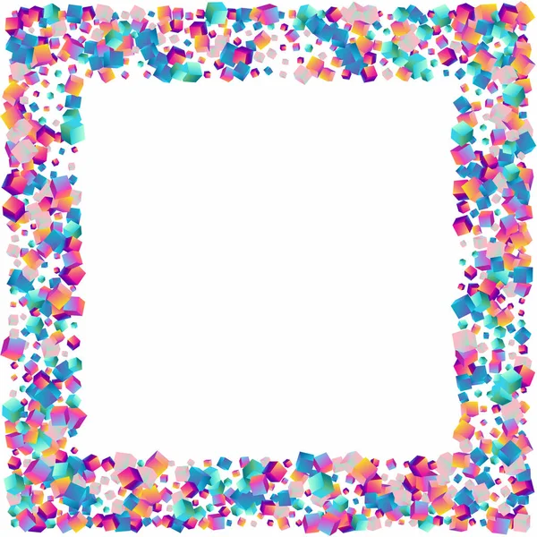 Rainbow Confetti Vector Branco Fundo Imagem Brilhante Bloco Estrutura Tampa — Vetor de Stock