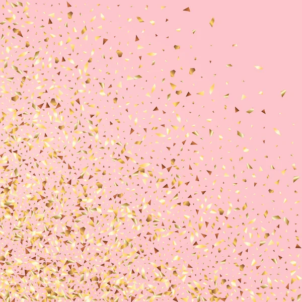 Gold Sparkle Art Vector Pink Background Rich Tinsel Backdrop Golden — Stock Vector