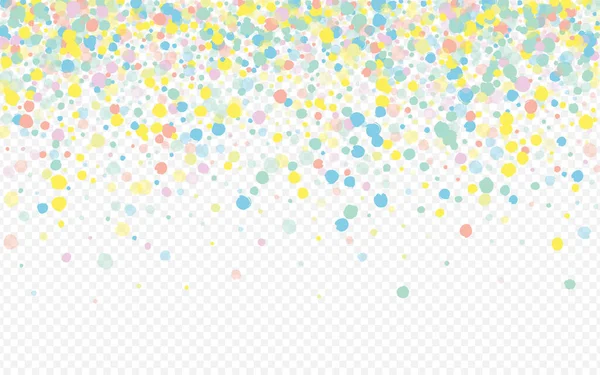 Color Polvo Volando Fondo Transparente Efecto Confetti Fondo Celebración Postal — Vector de stock
