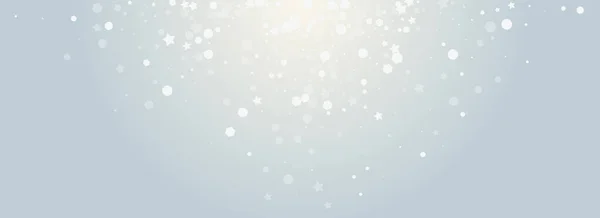 Overlay Snowfall Vector Cinza Fundo Panorâmico Grey Falling Snowstorm Banner — Vetor de Stock