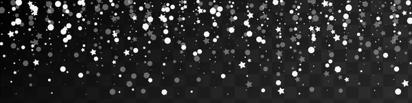 Вектор Серых Звёзд Панорамный Прозрачный Фон Наложение Фактуры Рождественского Снежка — стоковый вектор