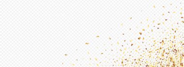 Altın folyo soyut panoramik şeffaf arkaplan. Cazibeli Tinsel Arkaplan. Sarı Üçgen Şenlik Duvar Kağıdı. İzole Kartpostal Sequins.