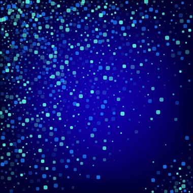 Turkuaz Rhombus Üstü Mavi Vektör Arkaplanı. Independence Konfeti dokusu. Parçacık Davetiyesi Etkisi. Mavi Kutlama Arkaplanı.