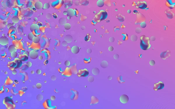 ネオンエレメント Modern Vector Blue Background プラスチック3Dカバー 虹色のスプラッシュ流体パターン ホログラムファッションデザイン — ストックベクタ