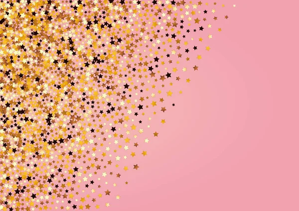 Блестящий Розовый Фон Звездная Граница Эффекта Блеска Конфетти Шини Текстура — стоковый вектор