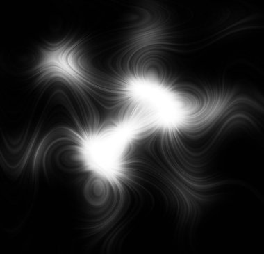 Siyah bir arkaplanda ışık soyutu. Tek renkli olsun. Dinamik çizgiler. Akan sıvı şekilli kademeli pankartlar. El ilanları, broşürler, davetiyeler ve web sitelerinin tasarımı için şablon.