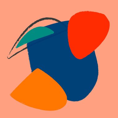 Boho tarzında vektör illüstrasyonu. Soyut suluboya geometrik denge şekilleri, bitkiler. Kapak, duvar kağıdı, kartpostal, sosyal ağlar, dekor için tasarım.