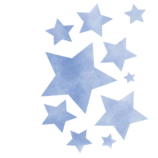 Birçok Yıldız Boyayla Boyanmış Suluboya Dokular Arkaplan — Stok fotoğraf