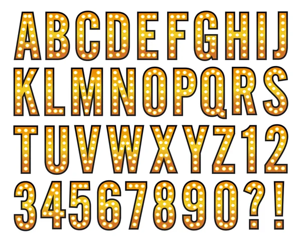 Ampoule marquee alphabet Broadway — Image vectorielle