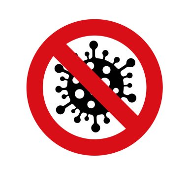 Kırmızı Vektör Covid19 geçiş işareti yok, Coronavirus çömlekçilerin, el ilanlarının tasarımı ve basımı için harika, sosyal uzaklık, sağlık, salgın hastalık, aşı, okullar, hijyen, önleme ve bakım, beyaz altyapı