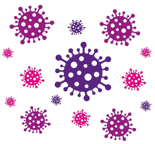 Nice Covid Flat Purple Magenta Stylized Illustration Virus Isolated Black — Stock Vector