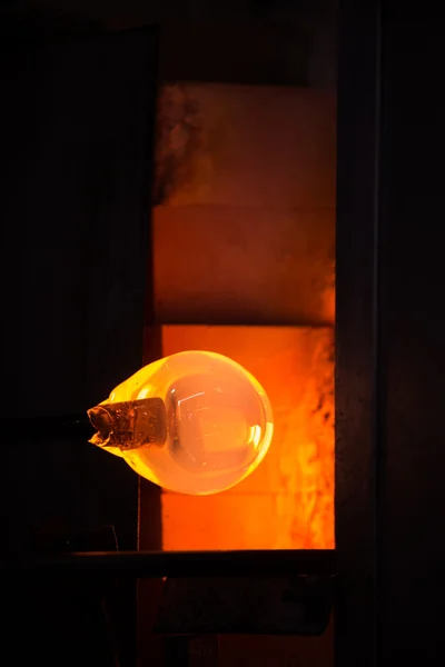 Ventilador de vidro, vidro, planta de fabricação de vidro soprado — Fotografia de Stock