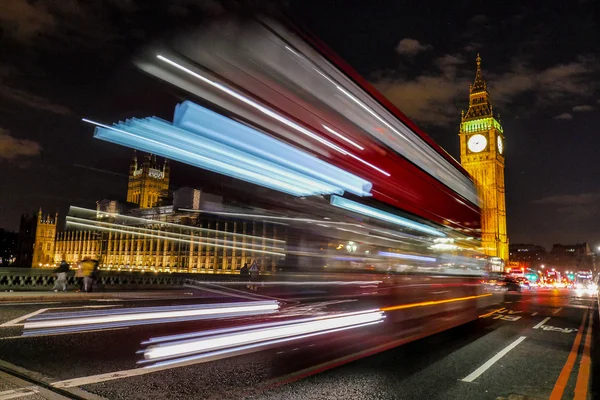 Londres escena de la noche Westminster y Big Ben — Foto de Stock