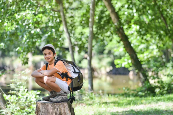 Pequeño niño caminando solo . — Foto de Stock