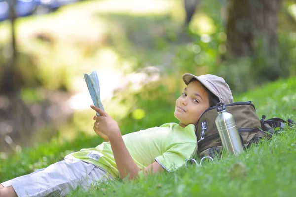 Little boy walking alone. — Stock Photo, Image