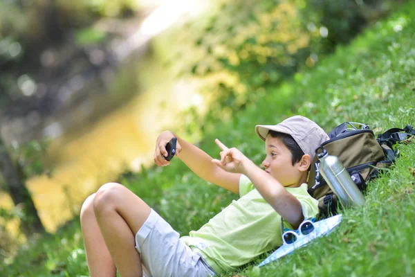 Little boy walking alone. — Stock Photo, Image