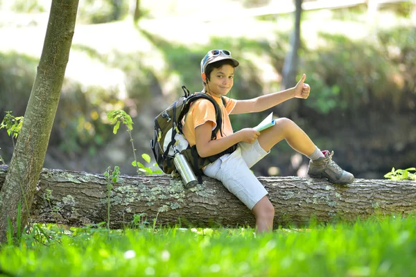 Pequeño niño caminando solo . — Foto de Stock