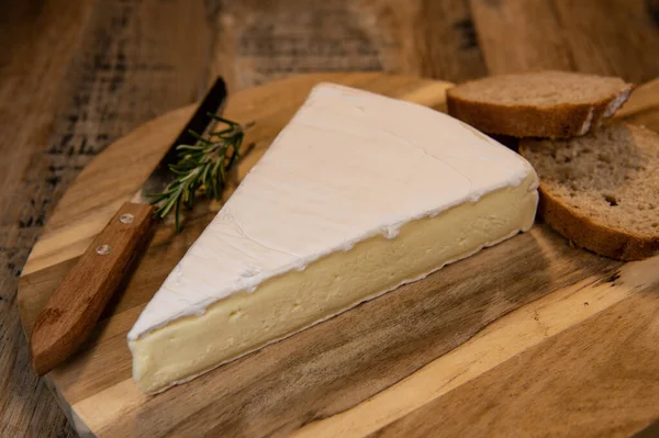 Trójkąt serowy Brie z chlebem i pietruszką — Zdjęcie stockowe
