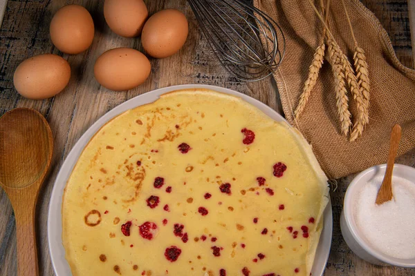 Jengibre y frambuesa Chip Pancakes receta — Foto de Stock