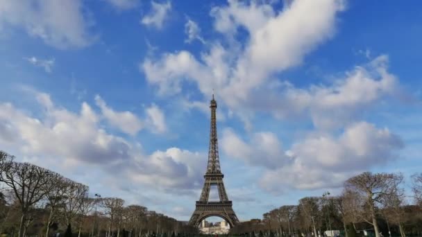 Torre Eiffel-París-Francia- time-lapse — Vídeos de Stock