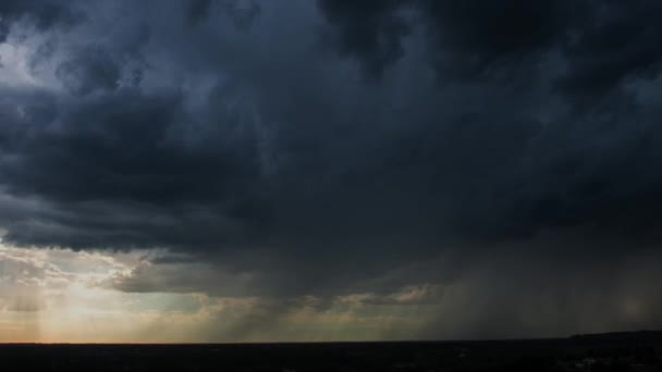 Åska, Storm svart moln-tid förfaller — Stockvideo