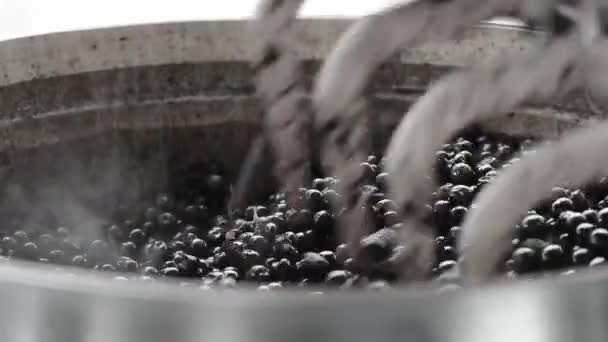 赤い収穫の樽の中の炭酸ガスとステータス. — ストック動画