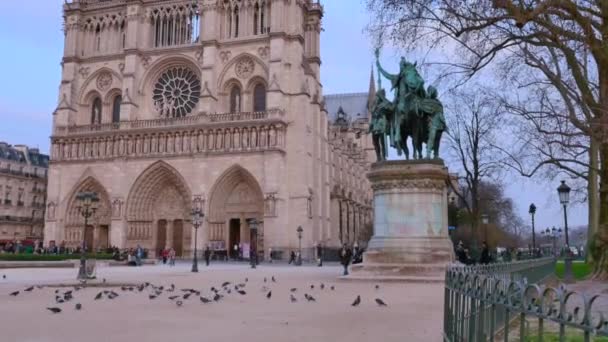 Katedrali Notre Dame de Paris - Fransa — Stok video