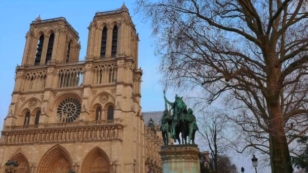 Katedra Notre Dame de Paris - Francja — Wideo stockowe