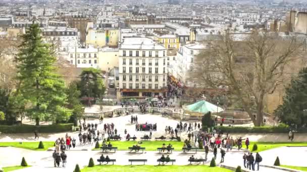 Vista de París en Francia - Montmartre — Vídeo de stock