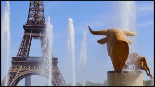 Эйфелева башня Париж Франция — стоковое видео