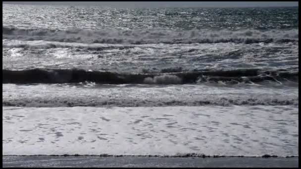 Golf, zee, zand en de duinen — Stockvideo
