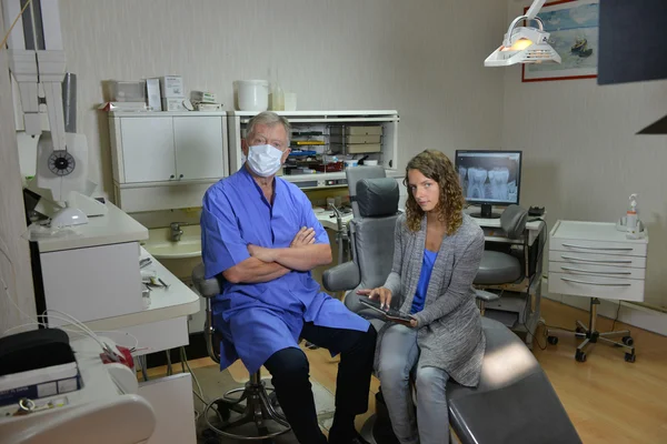 Young Women Happy at Dentist — Stock Photo, Image