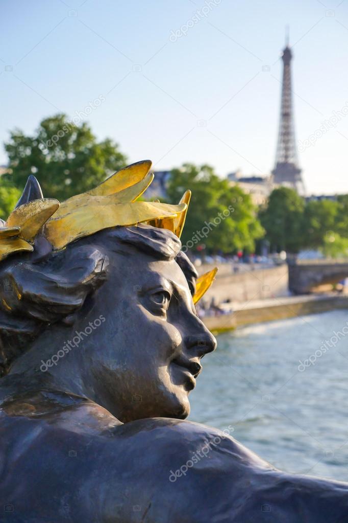 Eiffel Tower since Alexandre III Bridge in Paris, France