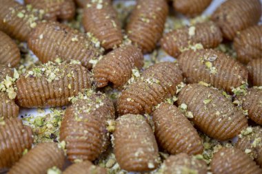 Lübnan usulü Maakaroun böreği: ince buğday irmiği, un, tereyağı, yağ, yer anason. Yüksek kalite fotoğraf