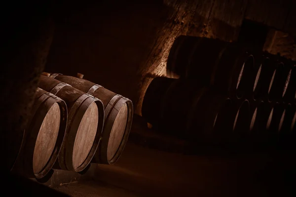 Barrels in Wine Cellar — Stock Photo, Image