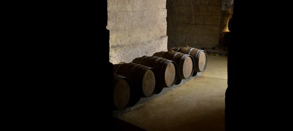 Barrels in Wine Cellar — Stock Photo, Image