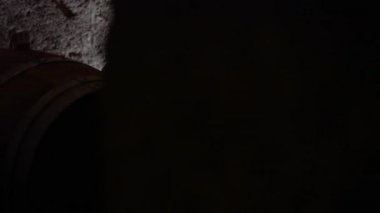 Fıçıların içinde şarap mahzeni Bordeaux üzüm bağı