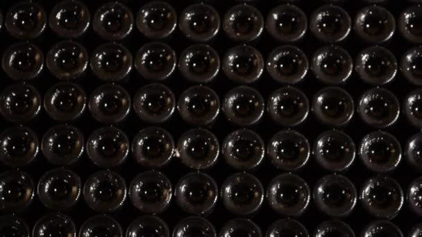 Pila de botellas de vino-Bordeaux Viñedo — Vídeo de stock