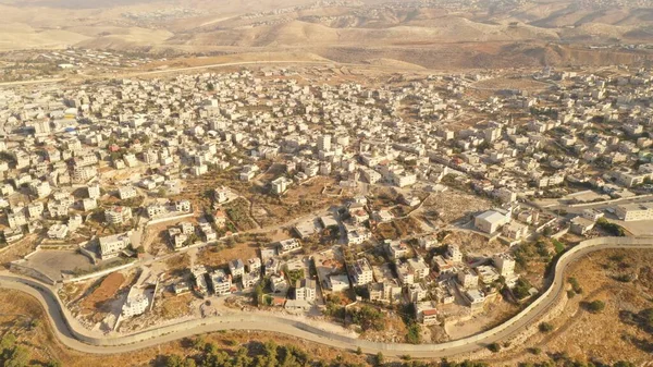 Ισραήλ Και Παλαιστίνη Χωρίζονται Από Τείχος Ασφαλείας Αεροφωτογραφία Αεροφωτογραφία Της — Φωτογραφία Αρχείου