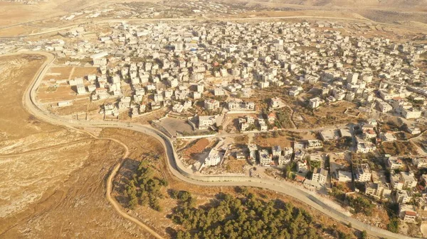 Ισραήλ Και Παλαιστίνη Χωρίζονται Από Τείχος Ασφαλείας Αεροφωτογραφία Αεροφωτογραφία Της — Φωτογραφία Αρχείου