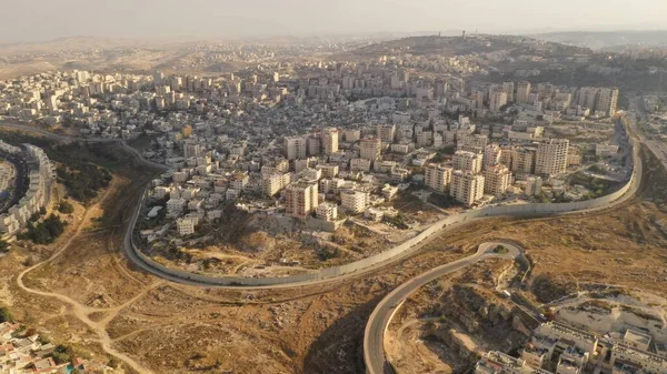 Israele Palestina Divisi Muro Sicurezza Veduta Aerea Veduta Aerea Della Foto Stock Royalty Free