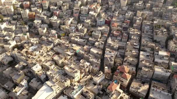 Палестинские Беженцы Camp Anata Buildings Rooftops Aerial View Close Pisgat — стоковое видео