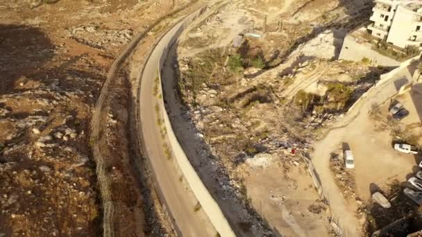 Israël Palestine Mur Béton Sécurité Vol Observation Aérienne Dans Après — Video