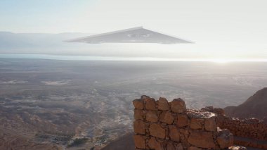 3D görüntüleme, Büyük Üçgen UFO 'su deniz ve çöl dağları üzerinde