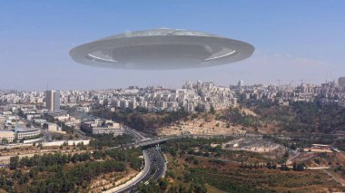 3D görüntüleme, Ufo uçan daire Kudüs üzerinde...