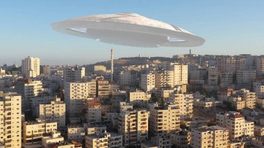 3D görüntüleme, Ufo uçan daire Kudüs üzerinde...