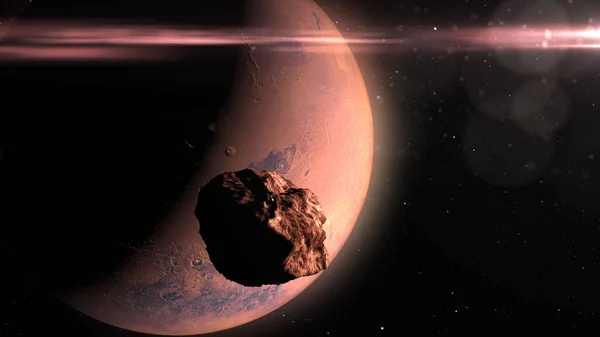 3D görüntüleme, Asteroit Meteor Mars gezegenine gidiyor.