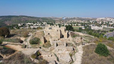 Kudüs 'teki Castel Ulusal Parkı, İHA' nın yukarıdan görünüşü, İsrail 